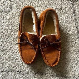 Moccasin slippers.
